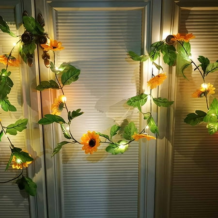 

Caeoweyj Kid Room Decorating Girl Sound Activated Light Sky Projector 2M 20 Lights LED Sunflower Rattan Lights Interior Decoration Flower Rattan Lights Battery Box Festival Decorative Lights 3 Battery