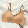 thumbnail image 2 of Iugvhana Wireless Bras for Women Breathable Seamless Bra Adjustable Straps No Underwire Bra Comfortable Everyday Full Coverage Bra Brown L, 2 of 6