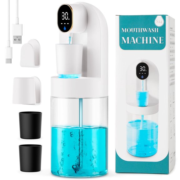 Dispensador de enjuague bucal Centuckos S14 de 600 ml con 4 tazas y 4 modos