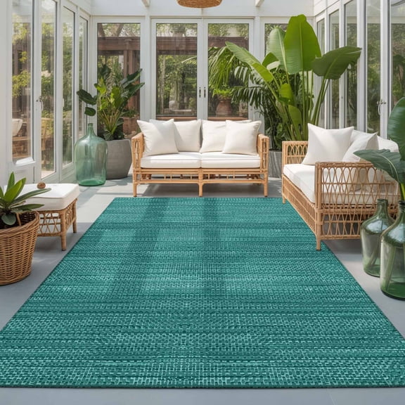 Dark Green Washable Living Room Rugs 8'x10', Country Vintage Minimalist Solid Color Backdrop Washable Throw Large Area Rug Non-Slip Sturdy Edge Binding Carpet for Bedroom Dining Room Office