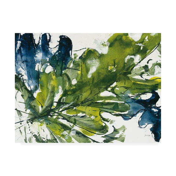 Trademark Fine Art 'Green and Blue Leaves' Canvas Art by Jan Griggs