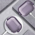 thumbnail image 2 of ELEHOLD for Airpods 2nd/1st Generation 2022 Case,Slim Fit Clear Transparent Kickstand Plastic Simple Shockproof Protective Case with Ring Keychain for Airpods 2nd/1st Generation 2022,Purple, 2 of 7