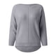 thumbnail image 2 of Top de mujer Gibobby suelto de Manga Larga Cuello redondo Forma de murciélago gris XL, 2 of 5