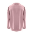 thumbnail image 7 of ManxiVoo Women's Waffle Knit Long Sleeve Half Zip Pullover with Pocket Autumn Winter Casual Comfortable Top M Size Pink, 7 of 7