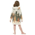 thumbnail image 7 of FORMRS Niños Bathrobe Unisex Hooded Robe Soft Plush Pajamas Sleepwear, Size 2-3T, Brown Christmas Trees, 7 of 7