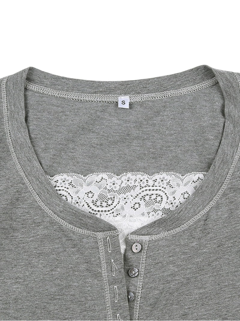 JYYYBF Womens Long Sleeve Henley Tops Casual Button Up Tunic