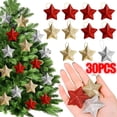 thumbnail image 2 of 6/30PCS Christmas Glitter Star Pendant Xmas Tree Hanging Ornament Craft 5cm Plastic for Birthday Party Home Decoration Supplies, 2 of 5