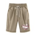 thumbnail image 3 of WAYUTE Women's Shorts High Waisted Dandelion Print Plus Size Beach Workout Pocket Five Point Pants Casual Versatile Summer Dailywear, 3 of 3