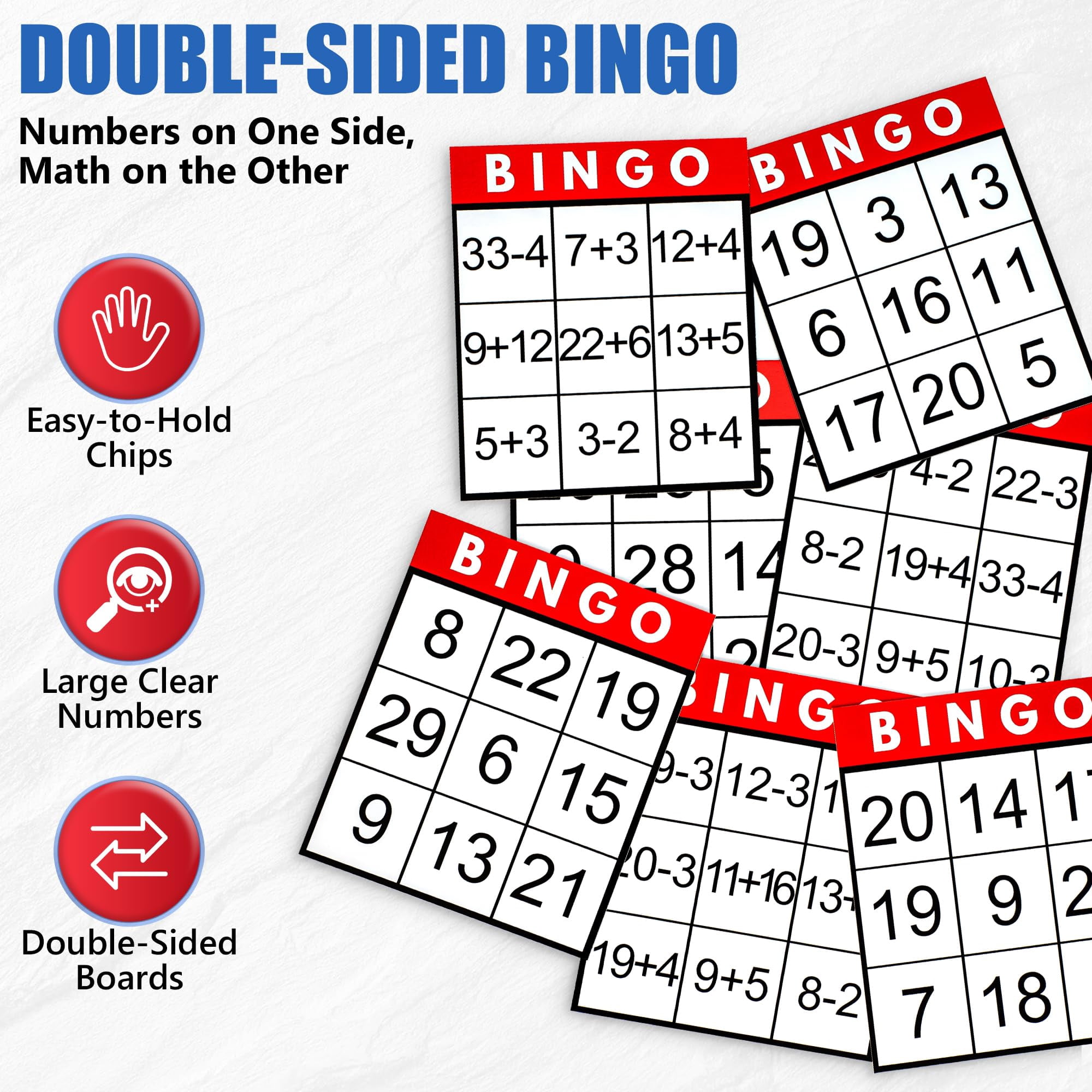 Assistex Large Text Bingo Games for Seniors – 11 Double Sided Board Games for Dementia Patients – Easy to Hold Alzheimers Games – Elder Games Activity Board