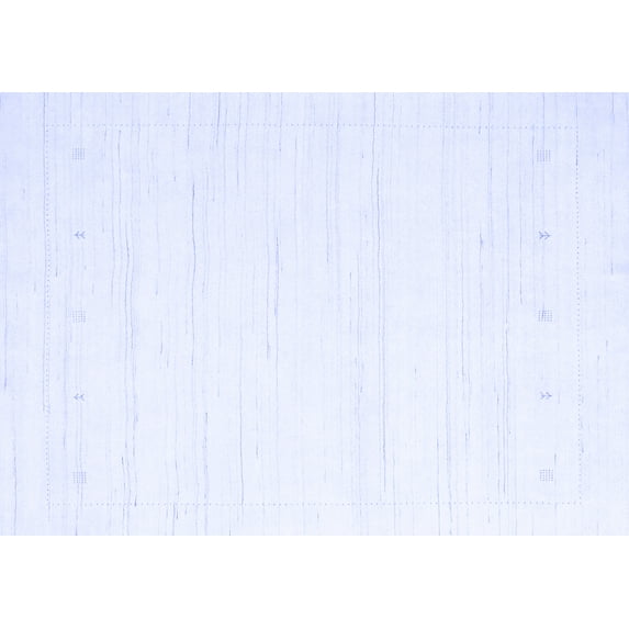 Ahgly Company Indoor Rectangle Solid Blue Modern Area Rugs, 2' x 5'