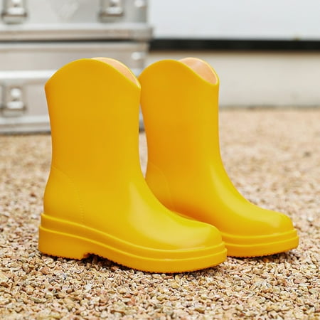 

Cathalem Eating Booths Simple Style Snow Boots Women Non Slip Detachable With Cotton Inside Rain Boots Outdoor Rubber Water Shoes Shoes Yellow 7.5