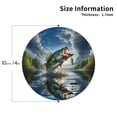 thumbnail image 2 of KLL Largemouth Bass Jumping Out of The Water Drink Coasters Set of 4,PU Leather Absorbent Coasters Set Decorative Coffee Cup Coasters Housewarming Gift for Home Decor-Round Shape, 2 of 6