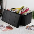 thumbnail image 3 of O'Force Foldable PU Leather Footstool and Storage Black 76*38*38cm, 3 of 6