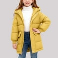 thumbnail image 2 of Gubotare Girls' Outerwear Jackets Toddler Winter Coats Puffer Padded Jacket Baby Boys Girls Bear Hoods Down Jacket Light Weight Infant Outerwear 2T 3T (Yellow,2-3 Years), 2 of 6