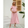 thumbnail image 6 of Yesfashion Wholesale Maternity Dress Summer Ruffle Short Sleeve Square Neck Smocked Midi Dress Baby Shower Photoshoot, 6 of 8