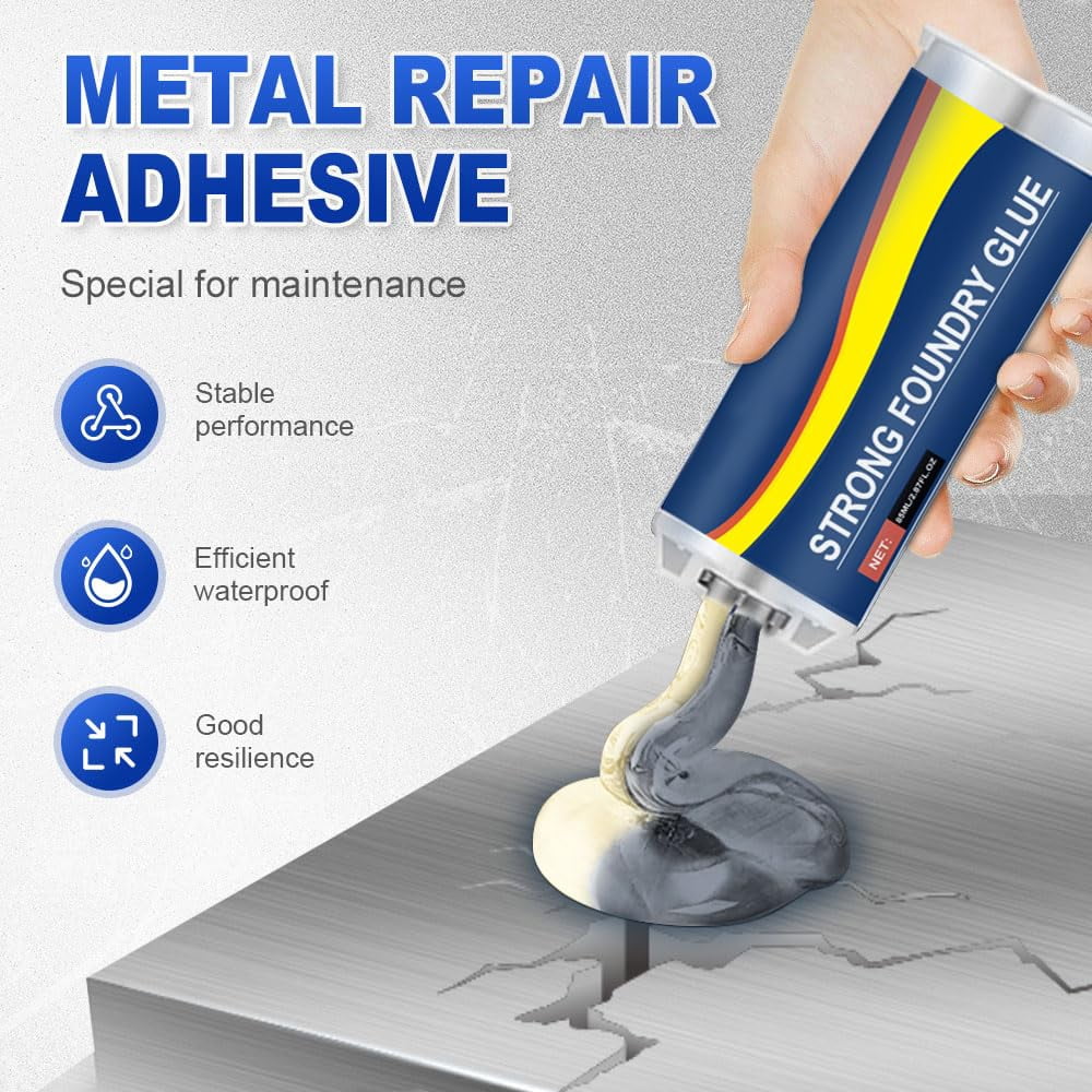 Metal Foundry Glue Set | 2026 Upgraded Metal Resistant Casting Repair Glue for All Surfaces, 85ml Premium Liquid Welding Filler