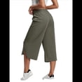 thumbnail image 1 of Pantalones de Yoga de Pierna para Mujer, Pantalones Casuales de Verano, Pantalones Cortos con Cordón en la Cintura y Bolsillos, Verde L, 1 of 5