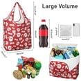 thumbnail image 3 of 5 Pack Foldable Shopping Bag,Red Christmas Santa Pattern Reusable Grocery Bags with Pockets,Large Reusable Tote Bags with Handles Waterproof & Lightweight, 3 of 6