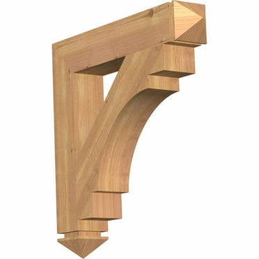 Ekena Millwork 6"W x 38"D x 38"H Merced Arts & Crafts Rough Sawn Bracket, Western Red Cedar