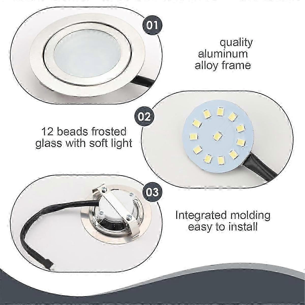 12V DC 2W Range Hood Lights with EL Socket Male, 2Pack Hole Closet Stove LED Light Recessed, Kitchen Light Bulb