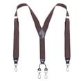 thumbnail image 2 of SGFCWSX Men's X-Back Suspenders, Adjustable 4-Clip Elastic Formal Casual Coffee, 2 of 4