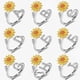 thumbnail image 3 of Rotating Sunflower Initial Letter Rings For Women Anti Anxiety Spinner You Are My Sunshine Stainless Steel Ring Birthday Jewelry, 3 of 5