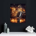 thumbnail image 4 of COMIO Music Wall Art Painting Gold Metal Microphone and Headset Musical Note Picture Print on Canvas Modern Home Studio Living Room Decor Stretched and Framed Ready to Hang, 4 of 4