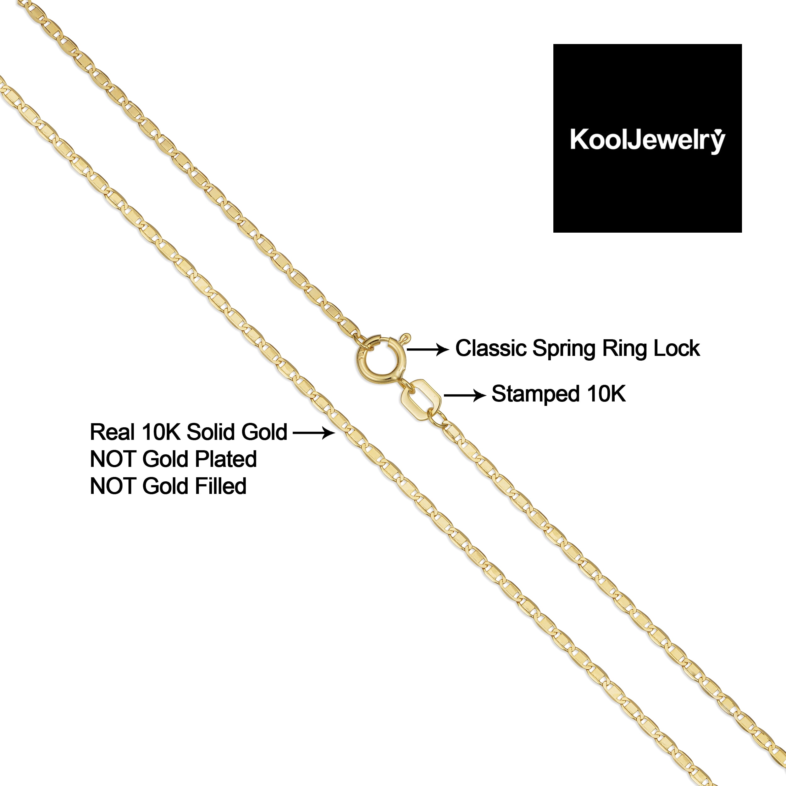 KoolJewelry 10k Yellow Gold Flat Oval Link Anklet (1.2 mm, 10 inch)