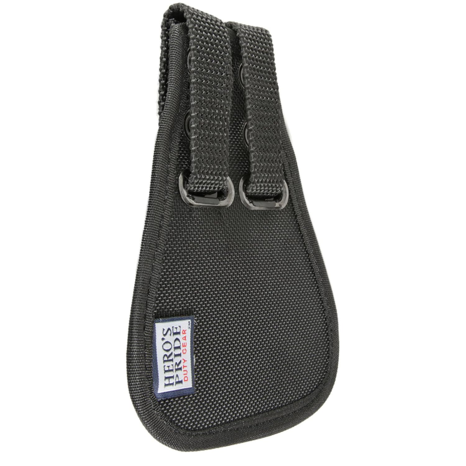 Hero's Pride Duty Belt Key Holder - Durable Ballistic with Deluxe Metal Clip and Split Key Ring - Fits 2.25'' Tactical Belts for Law Enforcement - Easy One-Handed Access - Black - Double CA1