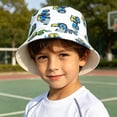 thumbnail image 2 of Krdevn Cartoon Excavator Print Reversible Kids Wide Brim Sun Hat Lightweight Breathable Beach Cap for Boys Girls, 2 of 5