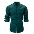 thumbnail image 1 of Ceisia Men's Solid Satin Long Sleeve Dress Shirt with Chest Pocket for Business & Casual Wear Green S Gifts, 1 of 6