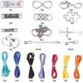 thumbnail image 5 of DIY 10 Faux Suede Leather Wrap Bracelet Making Kit Words Letters Connector Charms Pendants Beads for DIY 10 Rope Wristband Bracelets Sets, 5 of 9
