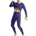 thumbnail image 2 of BLCHUNen Mens Thermal Underwear Set Fleece Lined Long Johns Base Layer Top Bottom Cold Weather for Running Skiing, 2 of 9