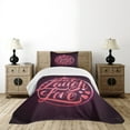 thumbnail image 4 of Ambesonne Live Laugh Love Quilted Bedspread Set 2 Pcs, Vibrant Circle, Twin Size, Coral Plum White, 4 of 5