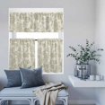 thumbnail image 6 of 3 Piece Kitchen Curtains and Valances Set Green Flowers Cafe Curtains 24 Inch Length Vintage Country Ethnic Tribal Artwork Valance & Tier Curtain for Living Room Bedroom Window 54"x18"+27"x24"*2, 6 of 6