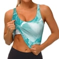 thumbnail image 3 of Fotbe Teal Turquoise 1 Sujetador Deportivo Largo sin Aros para Mujer con Almohadillas y Soporte Medio, Transpirable y Absorbente, Camiseta Tipo Chaleco o Tank Top-Medium, 3 of 8