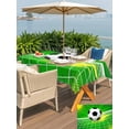 thumbnail image 5 of Outdoor Tablecloth with Umbrella Hole for Patio/Picnic/Party/Camping, Green Football Waterproof Table Cloth Rectangle Table Cover Washable, Soccer Ball Goal Net Vibrant (60"x 120"), 5 of 9