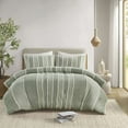thumbnail image 5 of Bedding Sets 3 Piece Striped Cotton Comforter Set Sage Full/Queen,Bed Sets, 5 of 19