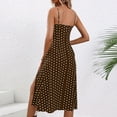 thumbnail image 4 of TUGOXIE Sleeveless Women's Summer Dresses Midi Slim Brown Casual Boho Slit Polka Dot Crew Neck Dress XL, 4 of 6