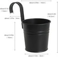 thumbnail image 5 of Hanging Flower Pots for Outdoor Indoor,Railing Planter with Removable Hooks,8 Pack Metal Buckets Hanging Plant Pots Wall Fence Home Decor,Drainage Holes -5''Diameter (Black), 5 of 6