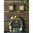 thumbnail image 1 of Decoración marrón para tronco de árbol, casa de duendes, duendes, hadas, decoración de jardín de hadas, puerta, ventanas, 1 of 5