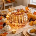 thumbnail image 3 of Fall Mercury Glass Light up Pumpkin Decor Fall Decoration for Home Thanksgiving Lamps for Festive Decoration Halloween Decorations Starry Night Pumpkins Tabletop Centerpiece Fall Home Decor, 3 of 7
