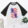 thumbnail image 1 of Chandails en Molleton Snoarin pour Hommes Mode Décontractée Patchwork Col Rond Chandail T-Shirt Imprimé Manches Courtes Hauts Chemises du 4 Juillet pour Hommes en Liquidation, 1 of 4