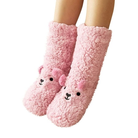 

DNDKILG Women s Non Slip Warm Cozy Soft Fuzzy Socks Thick Fluffy Slipper Socks