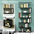 thumbnail image 4 of Topbuy 6-Tier S-Shaped Wooden Bookshelf Storage Bookcase Multifunctional  Display Stand Shelf Black, 4 of 8