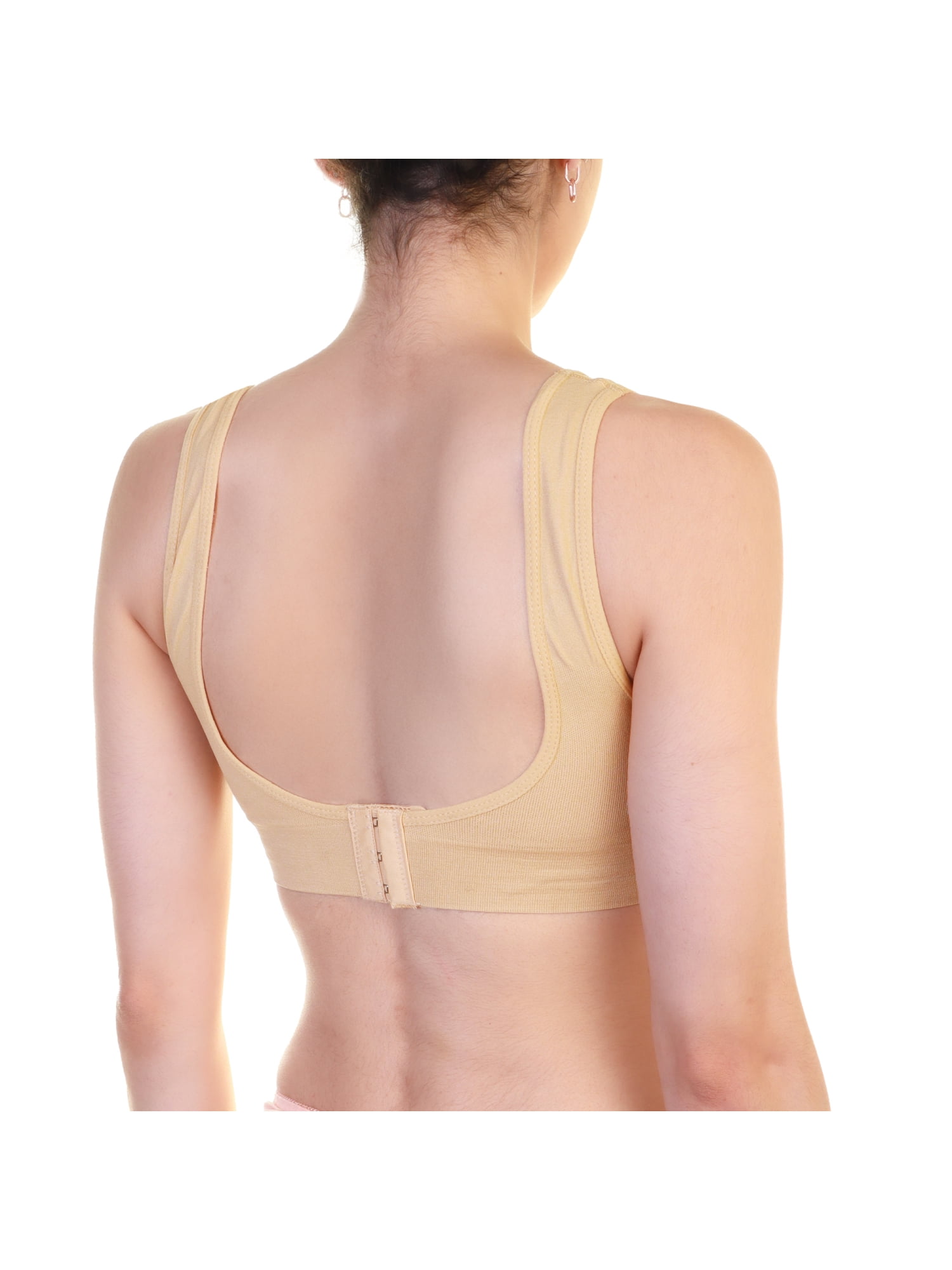 Angelina Wire-Free Seamless U-Back Bralettes with Adjustable Closure (6-Pack)
