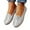 Silver, variant on Lovskoo Women's Leather Flats Shoes Leisure Loafers Shoes Slip On Work Shoes Comfort Walking Shoes White