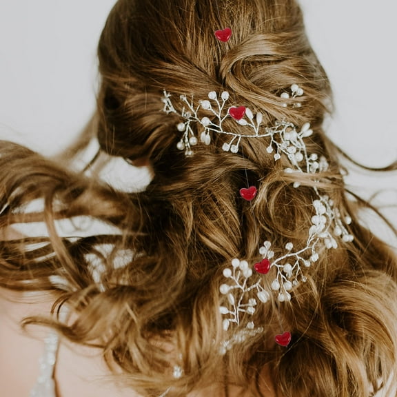 SOPOTUTU Sweet Heart Shaped Acrylic Hair Clips 4pcs Assorted Color Cute Invisible Hair Barrettes for Women Girls 10.6×0.7×0.3in