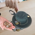 thumbnail image 3 of Jubipavy Retro Creative Hat Shaped Coin Purse, Vintage Faux Leather Portable Mini Storage Pouch With Carabiner Clip, 3 of 4