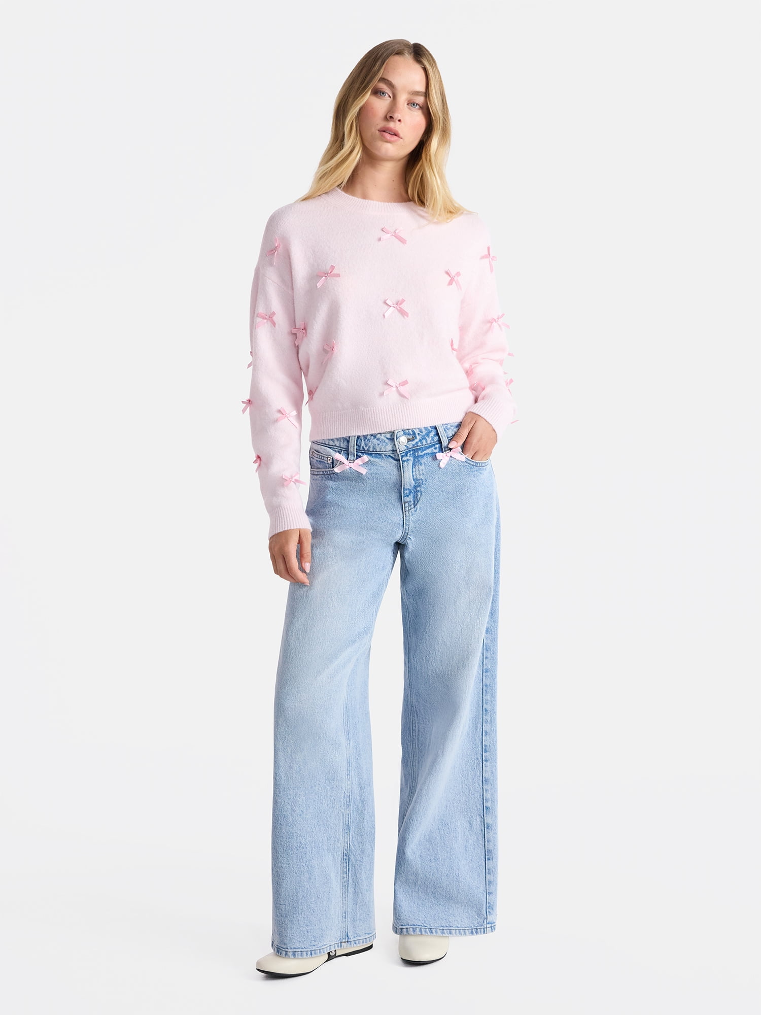 No Boundaries Bow Jeans, 30'' Inseam, Women's